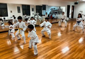武道空手八島道場の稽古風景｜少年部の基本稽古
